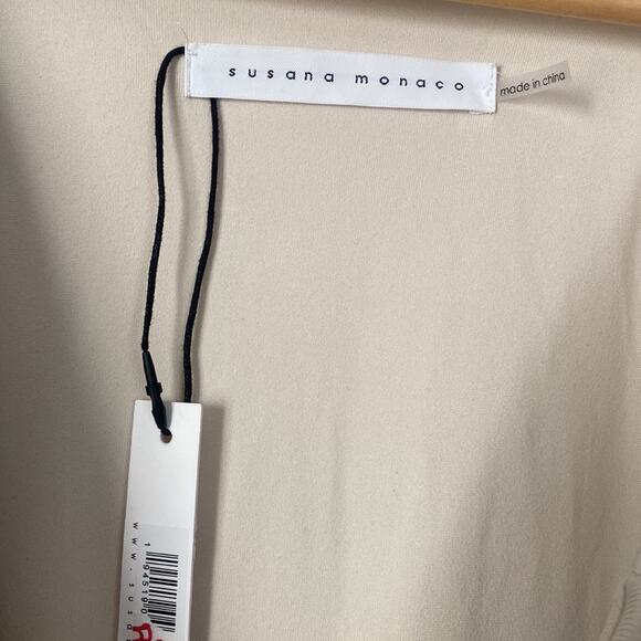 REVOLVE x SUSANA MONACO Gathered Ruched Square Neck Long Sleeve Poet Dress NWT L - Picture 7 of 9